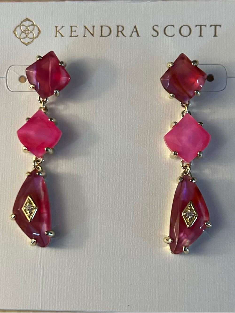 Kendra Scott Bianca Gold Linear Earrings - Picture 3 of 11